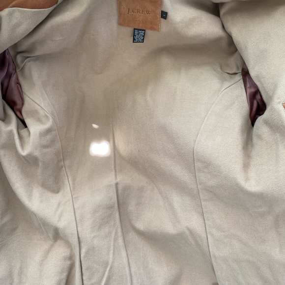 J Crew tan leather pea coat - Picture 10 of 11